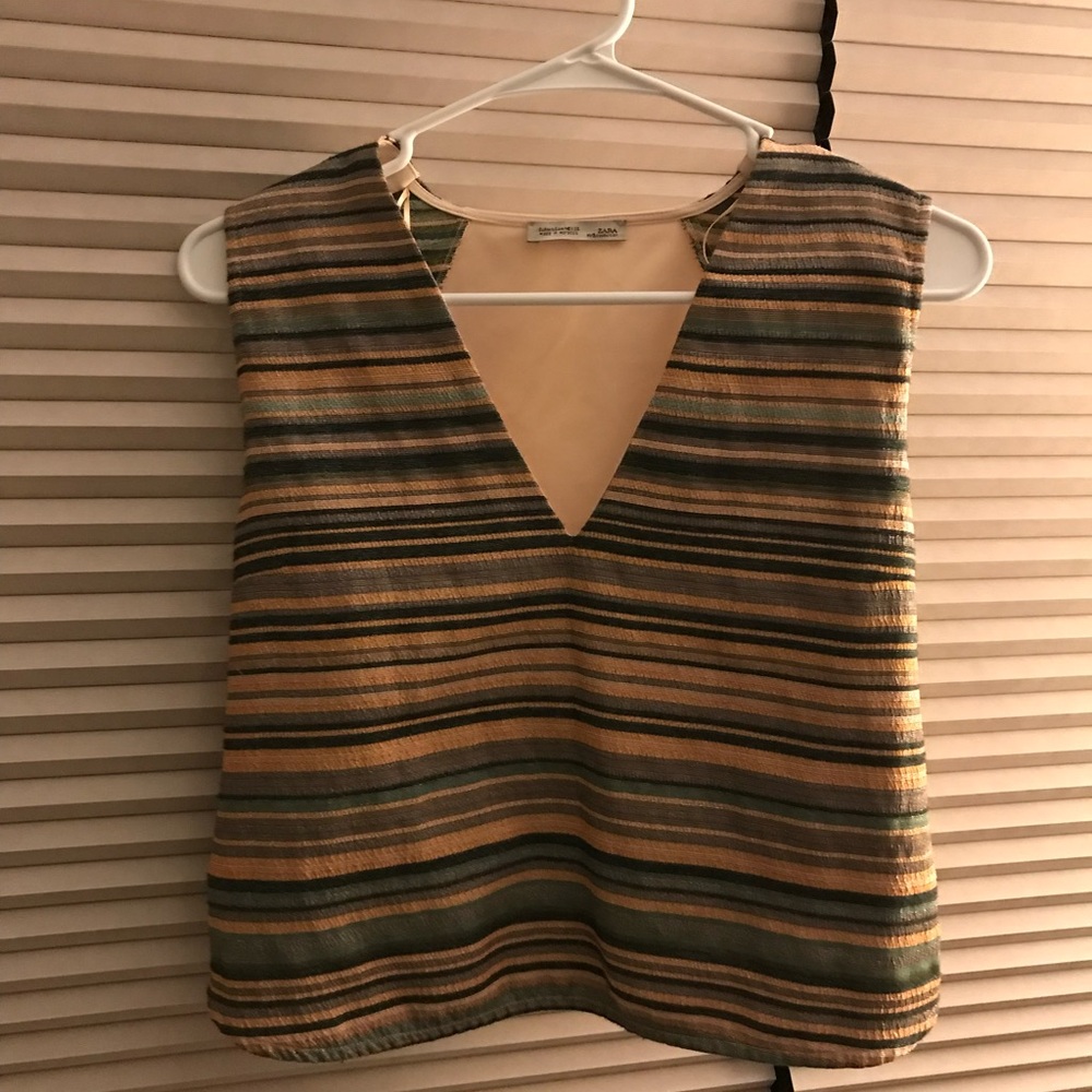 Zara Striped Sleeveless Top
